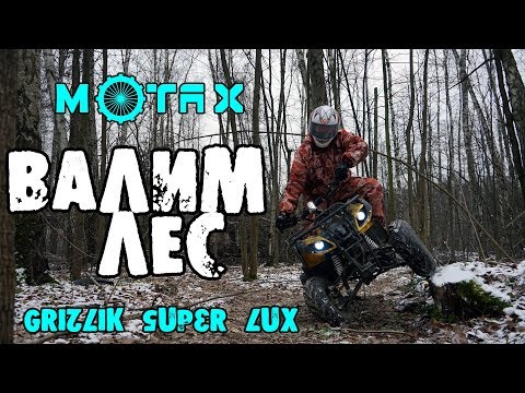 Подростковый квадроцикл motax grizlik super lux 125cc валим деревья в лесу